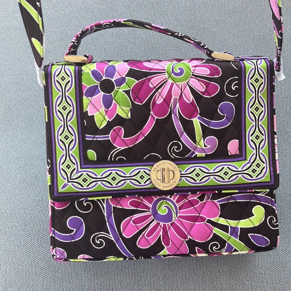 Vera Bradley purple punch floral quilted cotton NWOT shoulder bag purse